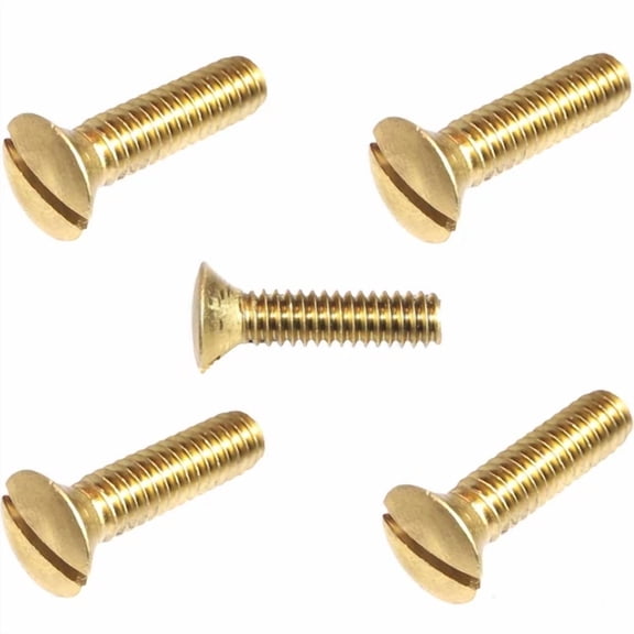 YANI -6-32 X 3/4 Solid Brass Oval Head Machine Screws Slotted Drive Quantity 100