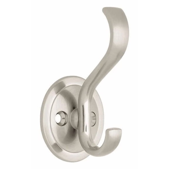 YANI -B42307Z-Sn Double Prong Hook W/ Round Base Satin Nickel