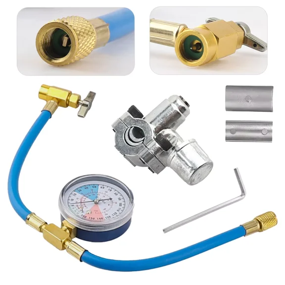 YANI -Bpv31 Bullet Piercing Tap Valve Kits For Home Use Refrigerator W/ Pressure Gauge