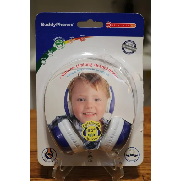 YANI- Buddyphones Discoverfun Wired Kids Headphones Safe Audio Hearing Protection Blue