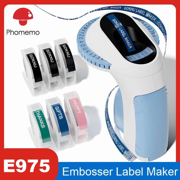 YANI -Dymo Embossing Label Maker With 6 Colour 3D Label Tape 3/8'' Dymo Omega Maker
