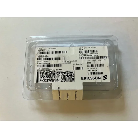 YANI- Ericsson Rdh 102 75/3 Transceiver Module 25Gbase-Lr I-Temp Sfp28 Rdh10275/3