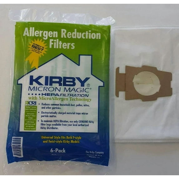 YANI -For Kirby Vacuum Bags:6 Sentria Universal~ F Style Micron Magic Hepa White Cloth
