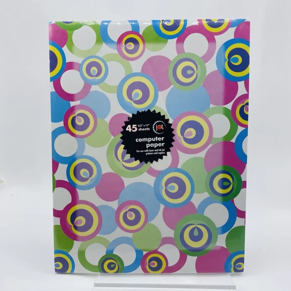 YANI- Jot Computer Paper 45 Sheets 8.5X11 New Multi Color Circles