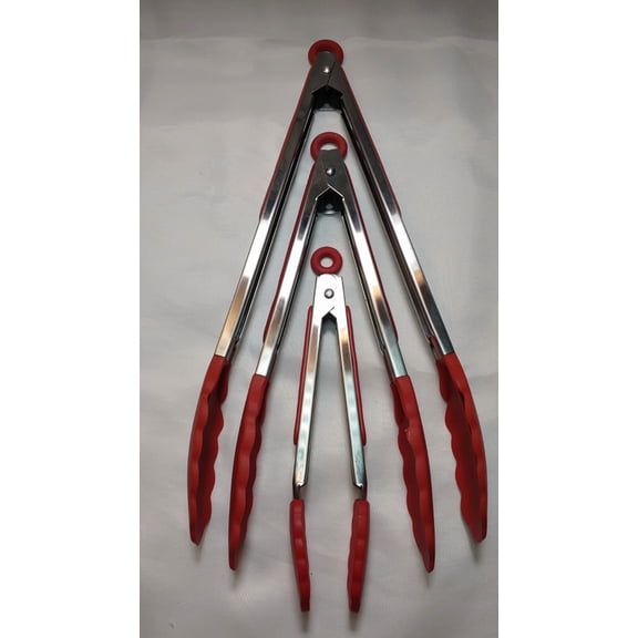 YANI -Kitchen Tongs 7 Inch, 9 Inch, 12 Inc Red, Brand New