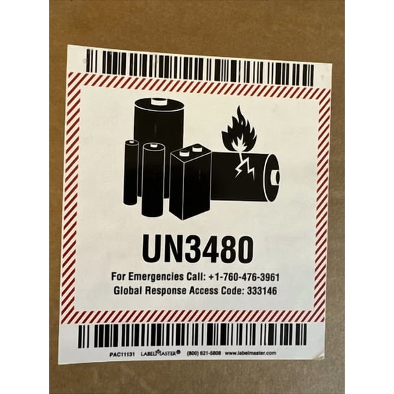 YANI -Lithium Battery Un3480 Shipping Labels, 3.25 X 4.25 Inches, 250 Labels On A Roll