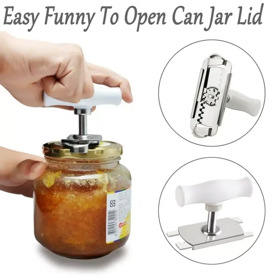 YANI -Manual Can Opener Jar Lid Bottle Remover Tool Easy Twist Off Stainless Steel Us