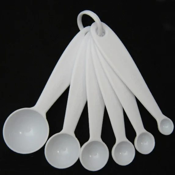 YANI -Measuring Spoons 6 Pc Set Plastic Steel Tea Coffee Measure Cooking Scoop
