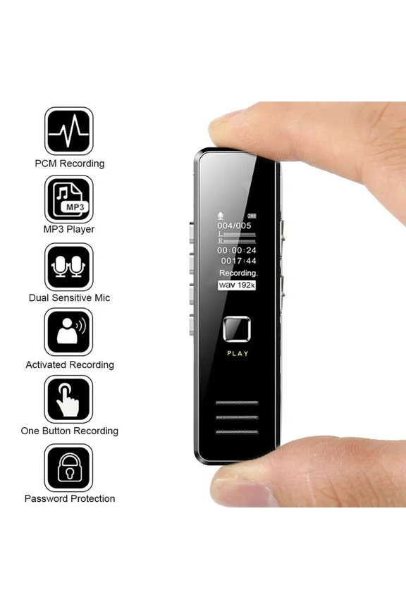 -Mini Spy Digital Audio Recorder Dictaphone Mp3 Player Built-In Rechargeable Us