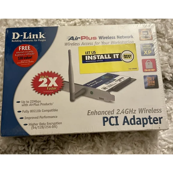 YANI- New D-Link Airplus Enhanced 2.4 Ghz Wireless Pci Adapter