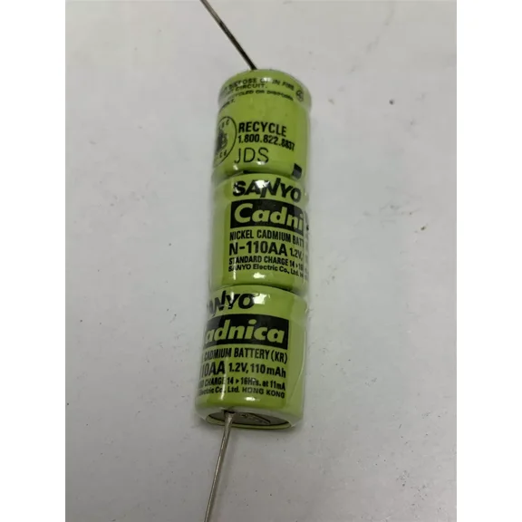 YANI -Nos 3Pack Sanyo Battery N110Aa Nicd, 1/3 Aa, 1.2V, 110 Mah, Flat Top R2