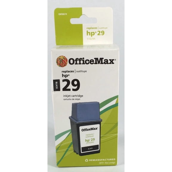 YANI- Office Max Brand Replacement Hp 29 Black Inkjet Compatible Cartridge 51629A