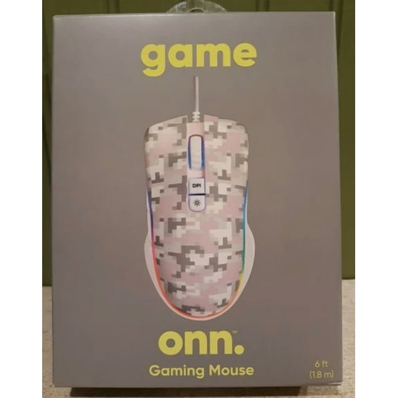 YANI- Onn Gaming Mouse With Attached Usb Cable Led Lighting Effects (6 Ft) - Pink