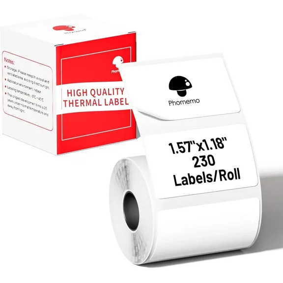 YANI- Phomemo Labels For M110, 1-1/2'' X 1-1/8''(40 X 30Mm) Square White Thermal Paper