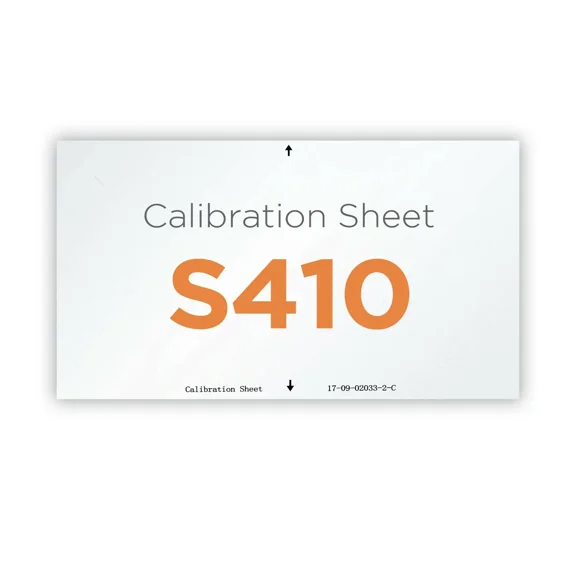 YANI- Plustek Calibration Control Sheet - S410 Scanner Use Only - 17-09-02060-0-C