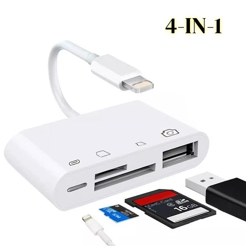 YANI- Portable 4 In 1 Usb Camera Sd Tf Card Reader Adapter For Iphone Ipod Ipad Ios 12