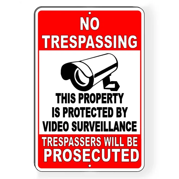 YANI -Property Protected By Video Surveillance Warning Security Camera Sign Metal S024