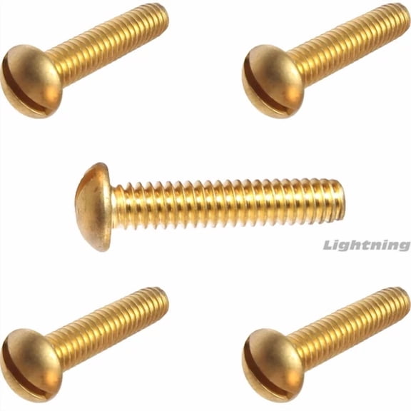 YANI -Slotted Round Head Machine Screws Solid Brass #6-32 X 1/4 Qty 50
