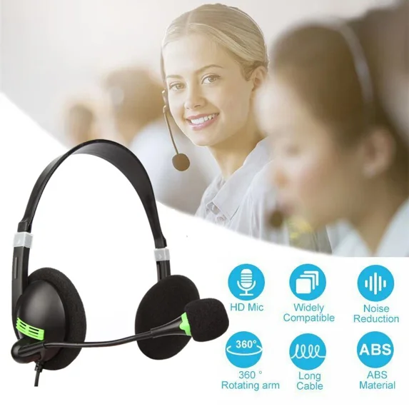 YANI -USB Headset with Microphone Noise Cancelling Computer PC Headset Lightweight US