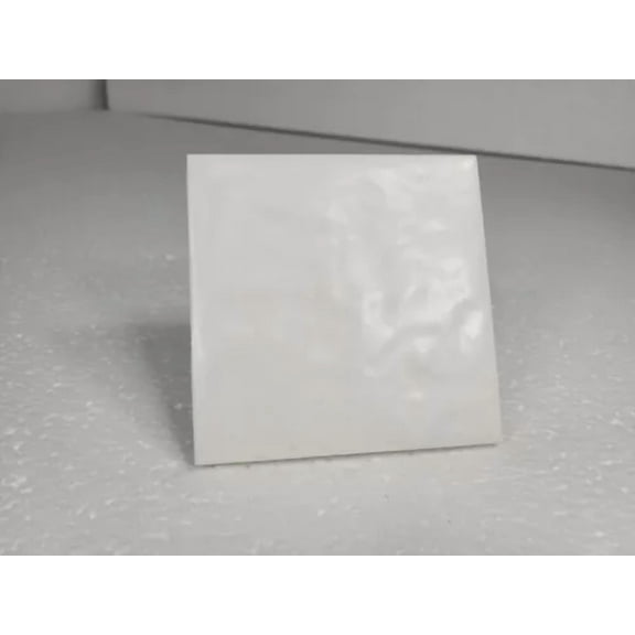 YANI -Vintage White Ceramic Tile 4.25 In Subway Square Rippled Matte Potters Touch