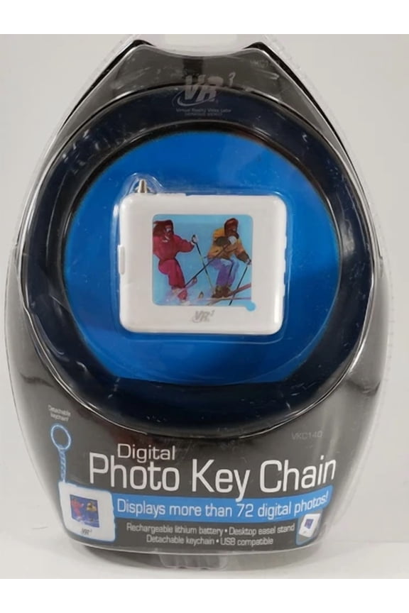 - Vr3 Digital Photo Key Chain Holds 72 Photos Rechargeable Desktop Easel Stand