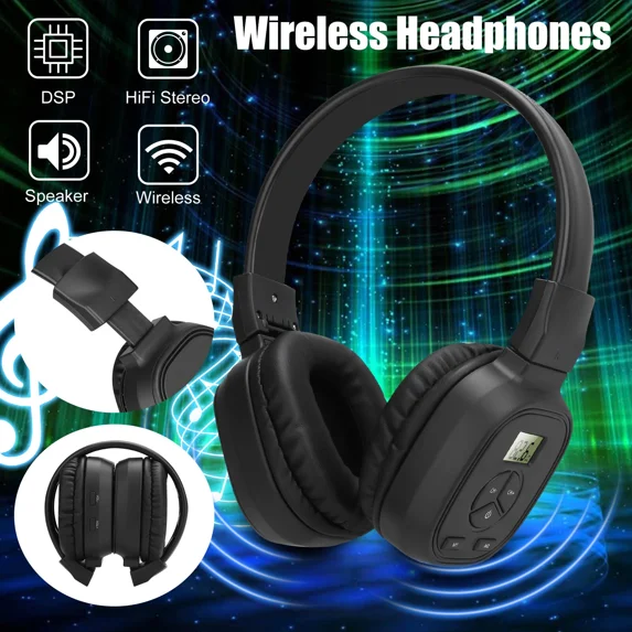 YANI -Wireless FM Radio Headset Stereo Super Bass Foldable Over-Ear Headphones Walkman