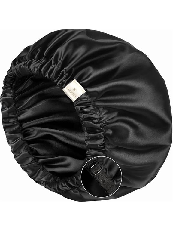  Adjustable Double Layer Silk Bonnet Satin Bonnet for Sleeping Women Men for Curly Braids Reduce Frizz