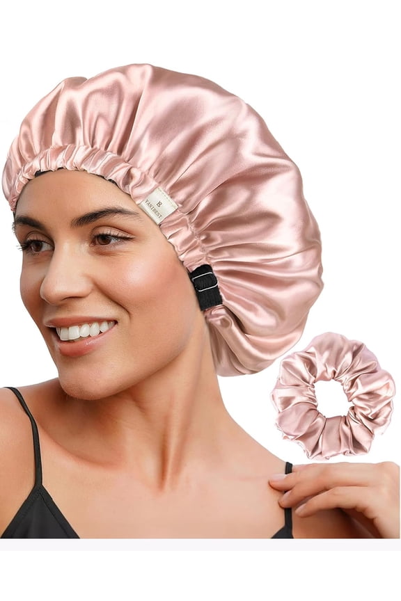 Adjustable Satin Bonnet Double Layer Hair Bonnet for Sleeping Bonnets for Women Hats Curly Natural Hair