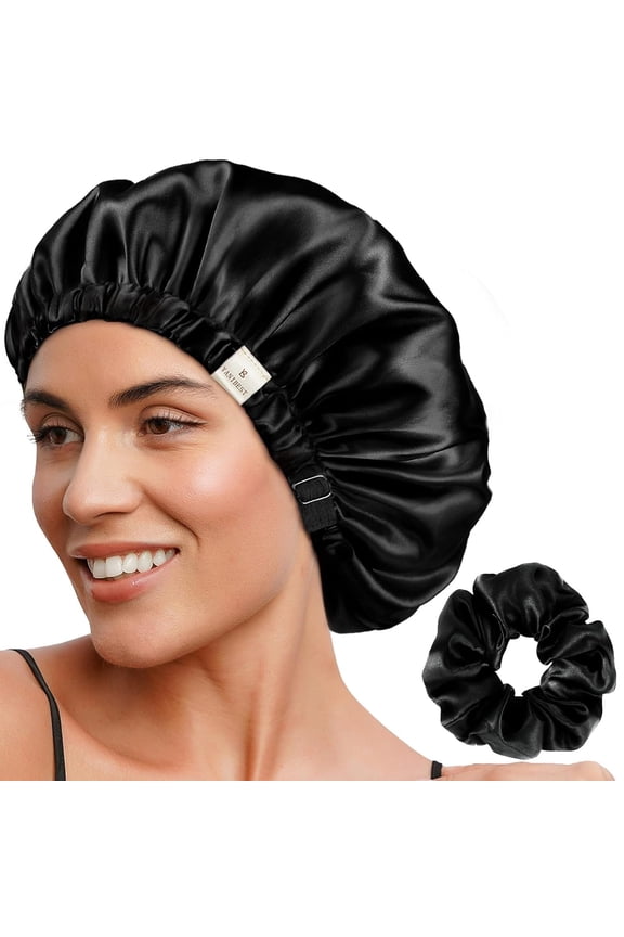 Adjustable Satin Bonnet Double Layer Hair Bonnet for Sleeping Bonnets for Women Hats Curly Natural Hair