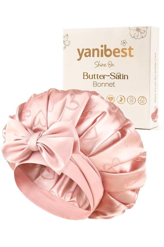 Adjustable Satin Bonnet for Sleeping, Double Layer Silk Bonnet with Tie Band for Women, Sleep Cap Curly Natural Hair