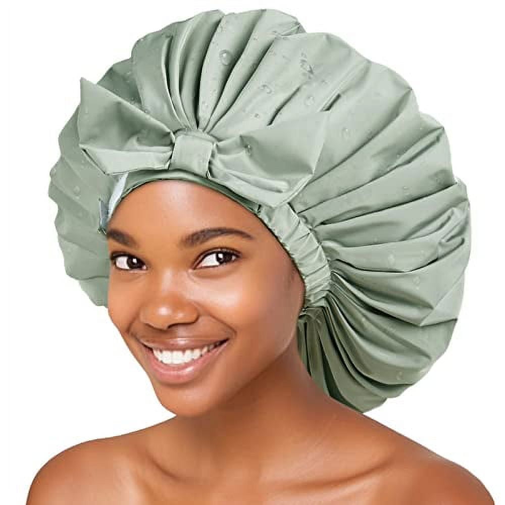 YANIBEST Shower Cap for Women 100 Waterproof Reusable Shower Cap for