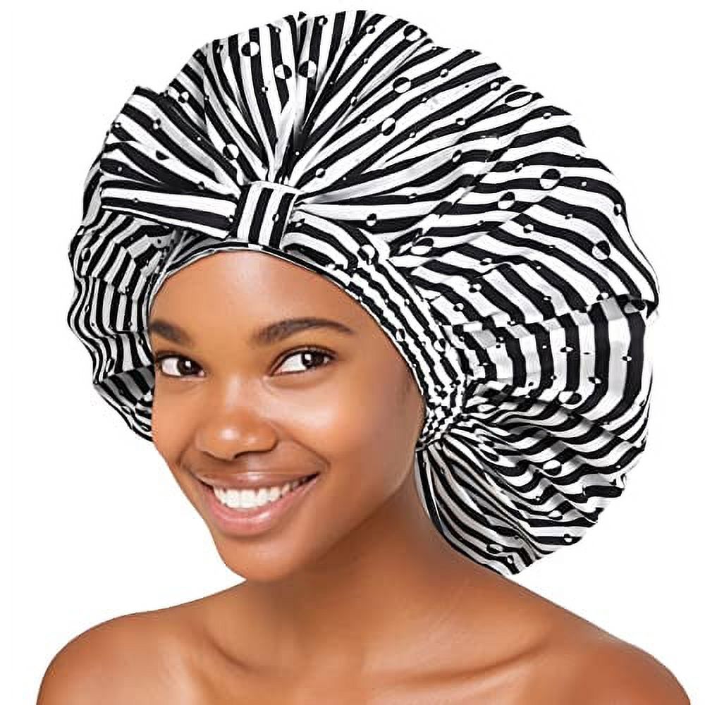 YANIBEST Shower Cap for Women 100 Waterproof Reusable Shower Cap for