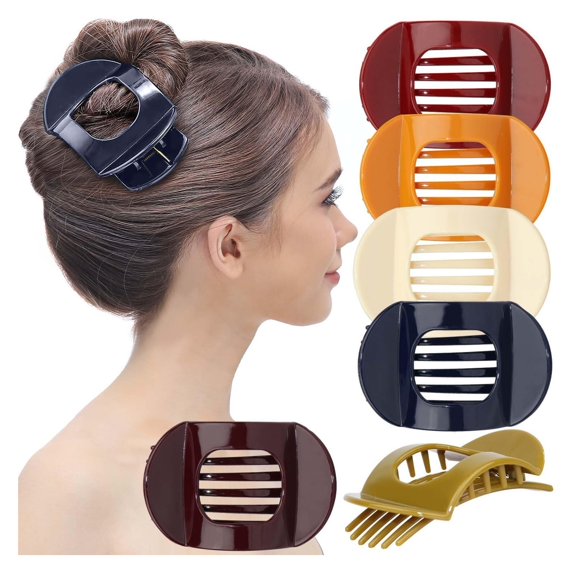 YANJ 6 Pieces Women's Square Power Grip Fixed Shape Plastic Accessories Women's Medium Classic