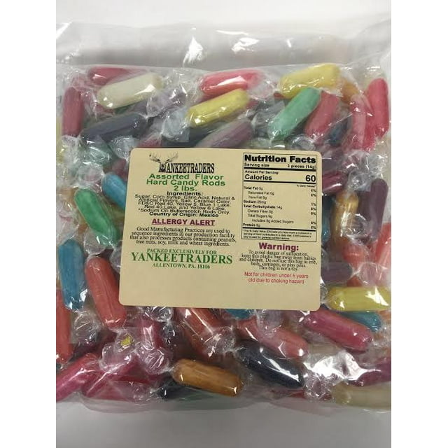 YANKEETRADERS Assorted Hard Candy Rods 2 lbs.