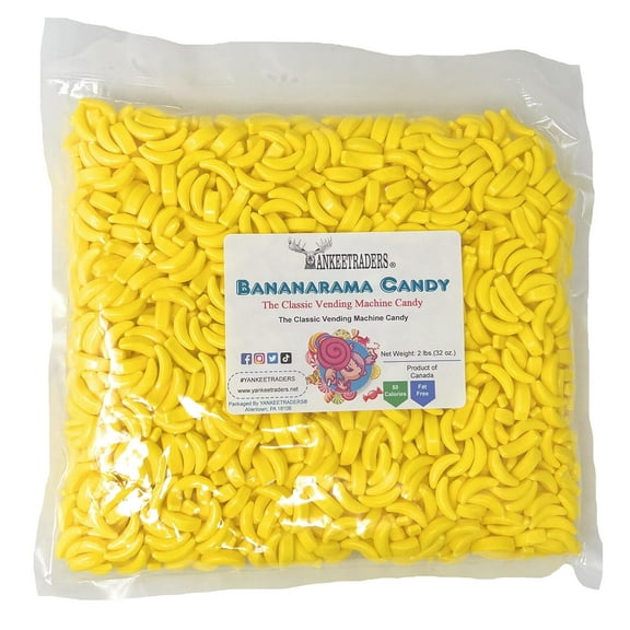 YANKEETRADERS Bananarama, Banana Shaped Hard Candy, 2 lbs.
