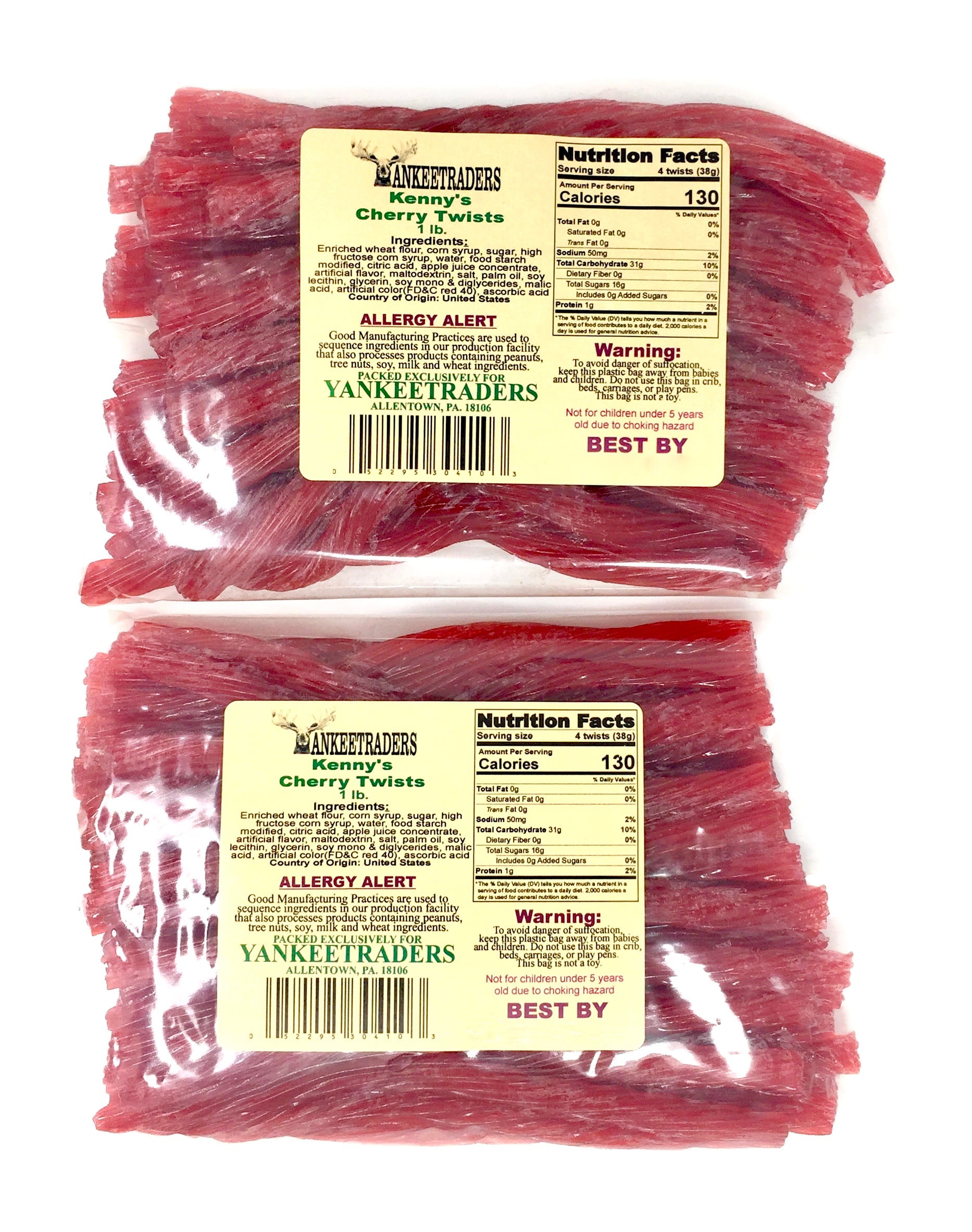 YANKEETRADERS Cherry Red Licorice Twists, Extra Long, 2 Lbs