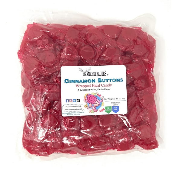 YANKEETRADERS Cinnamon Buttons, Wrapped Candy, 2 lbs.