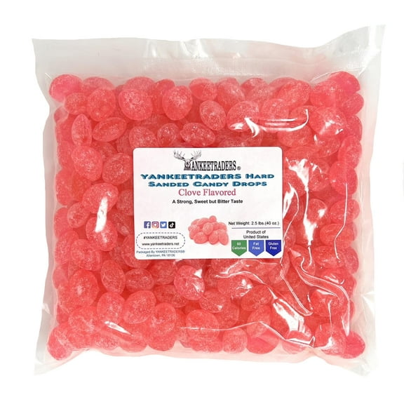 YANKEETRADERS Clove Hard Sanded Candy Drops, 40 Oz. Bag