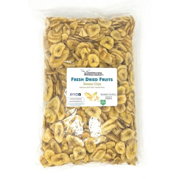 YANKEETRADERS Dried Banana Chips - 3 lbs.