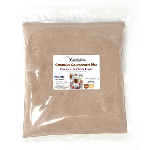 YANKEETRADERS Instant Chocolate Raspberry Cappuccino Mix, 2 Lb (Make Hot, Iced or Frozen)