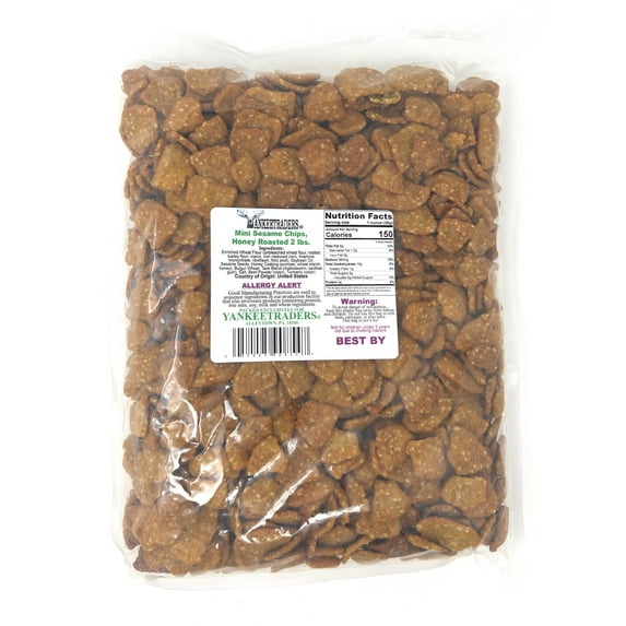 YANKEETRADERS Mini Sesame Chips, ESF27 Honey Roasted, 2 Pounds, brown