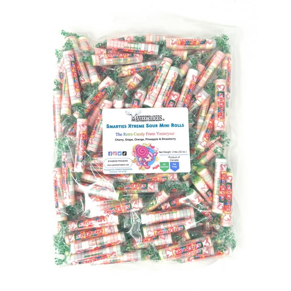 YANKEETRADERS Smarties X-treme Sour Candy Rolls - 2 lbs.