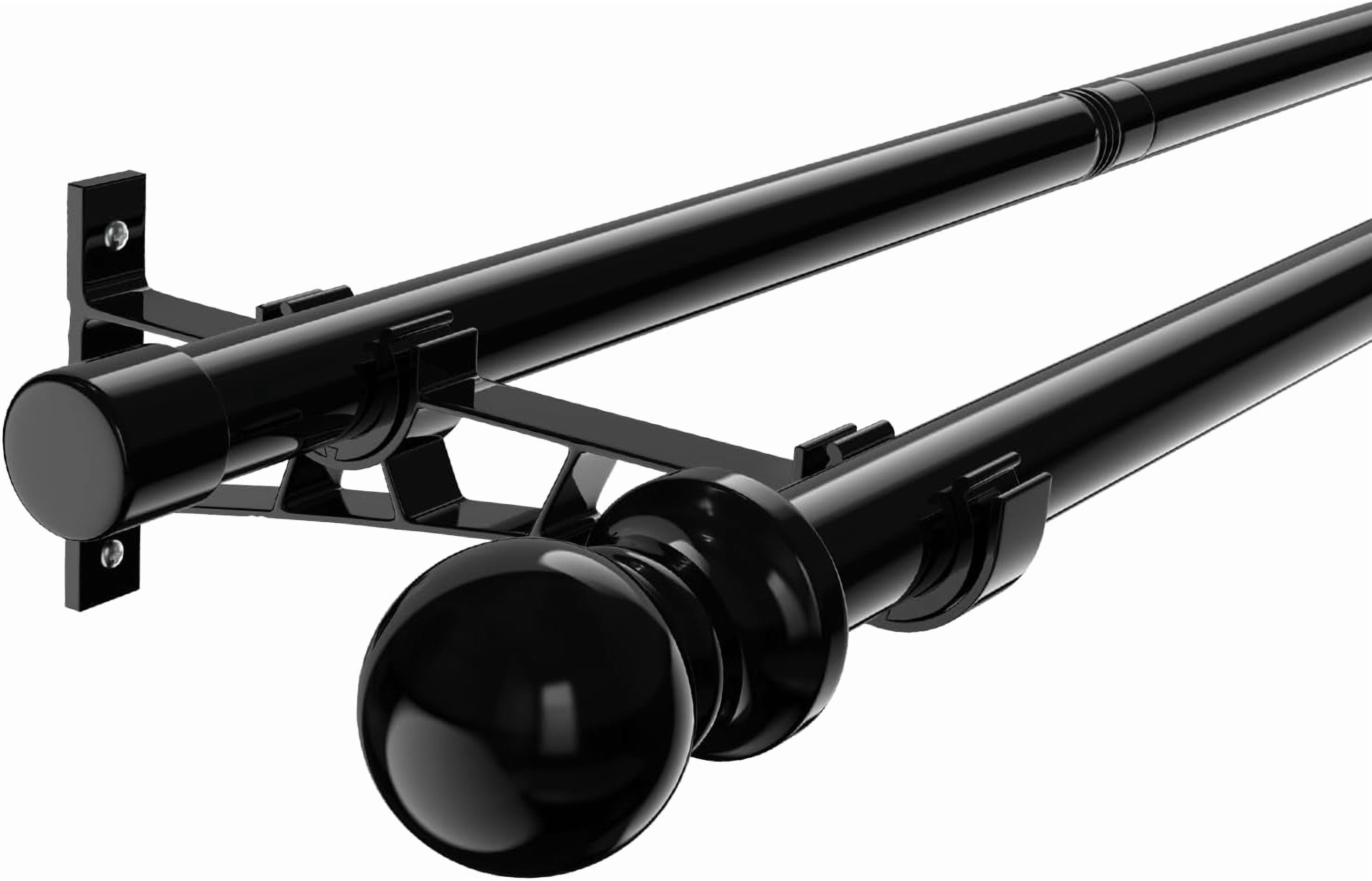 Adjustable Sliding Rods YANLIN-1 Inch Double Curtain Rods for Windows 28in-44in, Heavy Duty ...