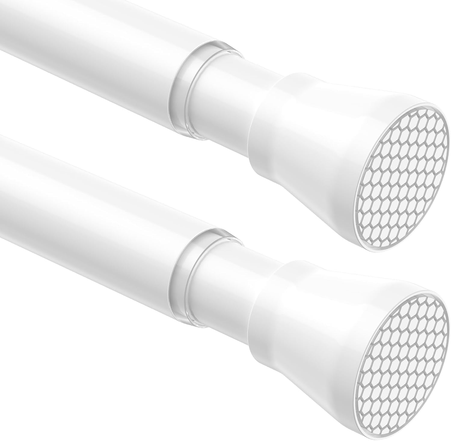 YANLIN-2 Pack White Shower Curtain Rod - Adjustable 45-77 inch Tension ...