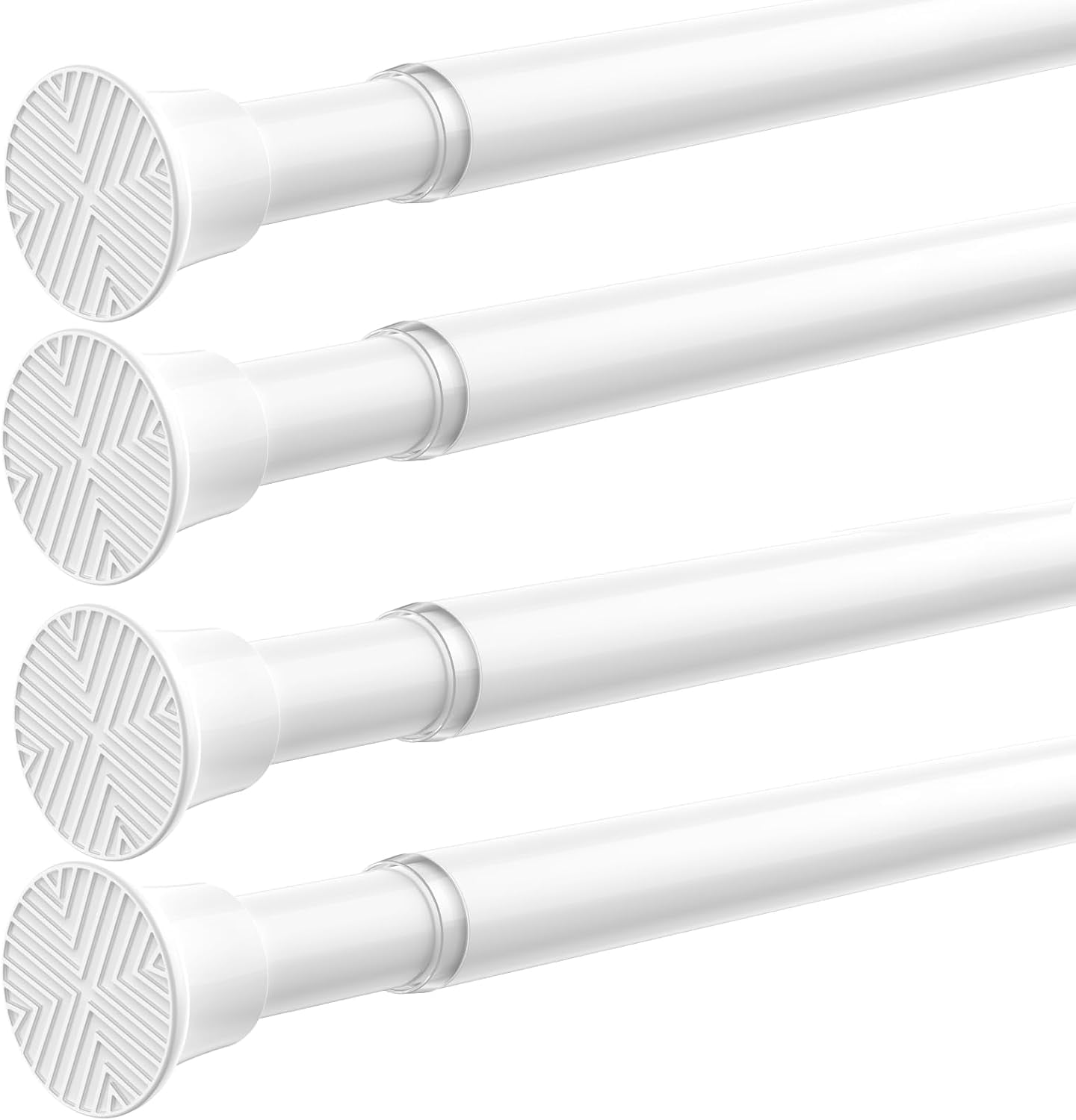 YANLIN-4 Pack White Spring Curtain Rods for Windows 23 to 46 Inch ...