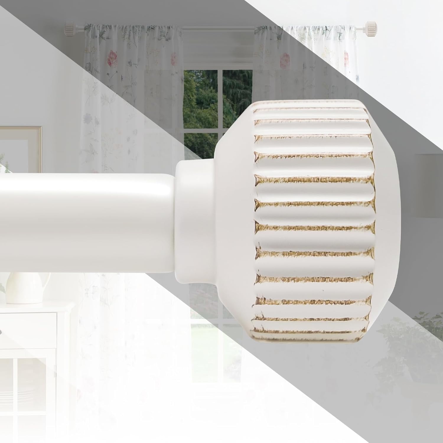 YANLIN-Antique White Curtain Rods for windows 18 to 45 Inch,1 Inch ...