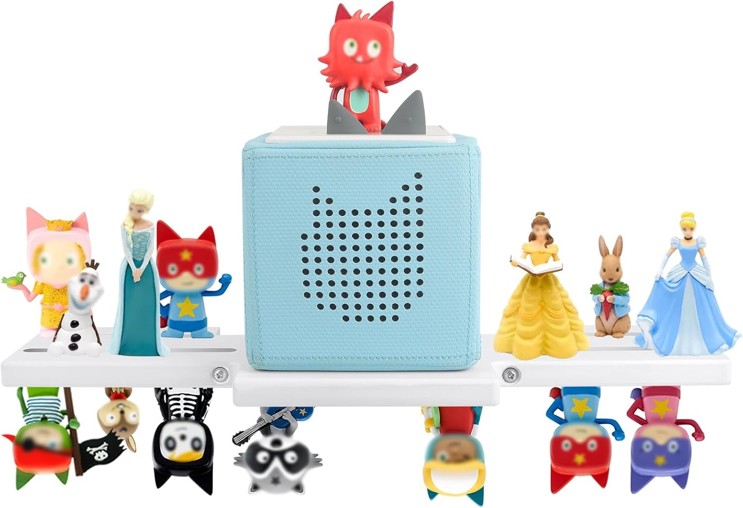 Magnetic Wooden Shelf For Toniebox Figures – Hanging Storage For 12-35 Characters, Pink, Easy To Install