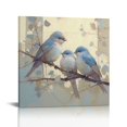 YANMS Bird Wall Art Canvas Little Blue Birds Wall Decor Love Birds