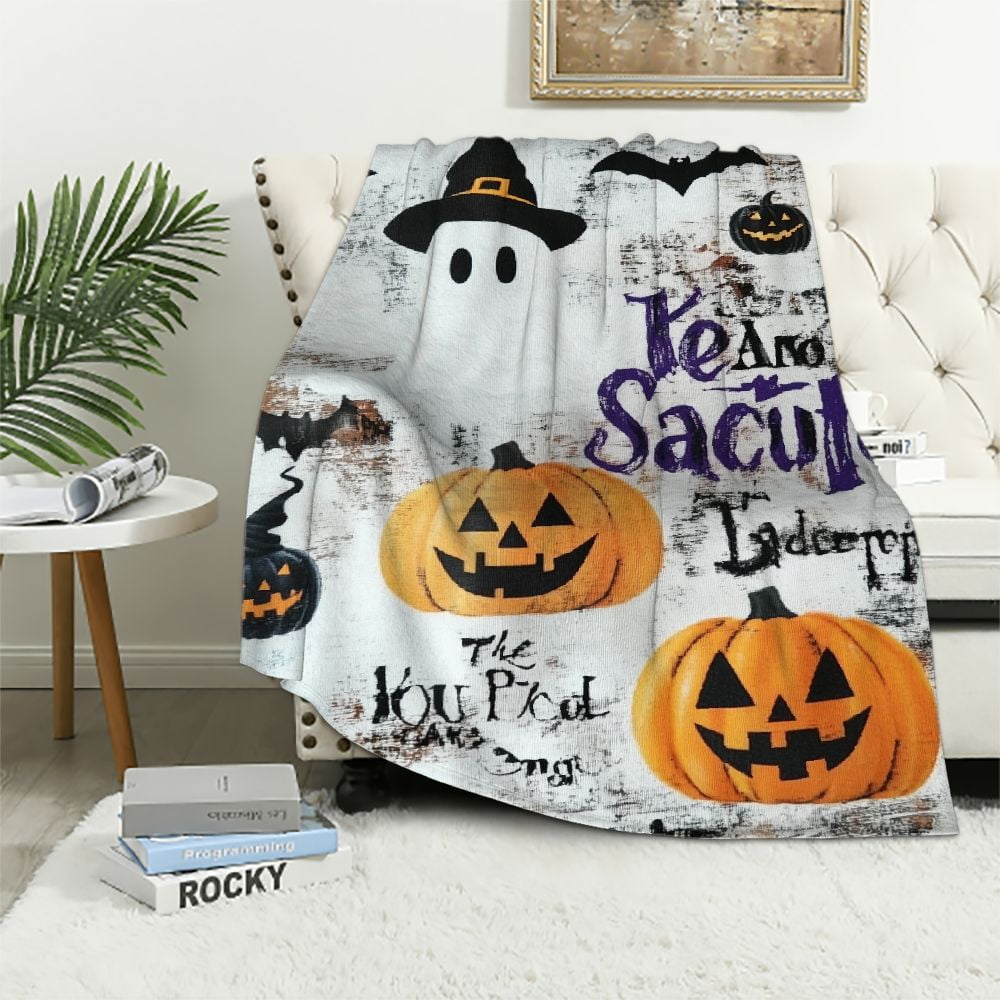 YANMS Halloween Witch Blanket UltraSoft Flannel Characters Throw