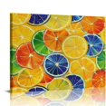 YANMS Oranges Lemons Circles Decorative Canvas Prints Wall Art 20x16 in